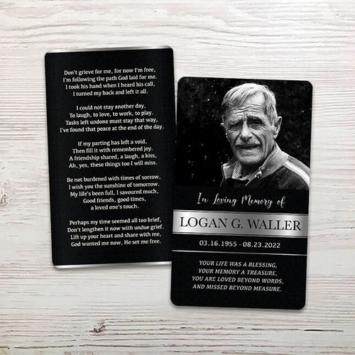 Show details for Black Silver Classic Memorial Card