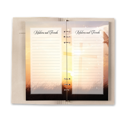 Show details for Cross & Dove Guest Book - Brown