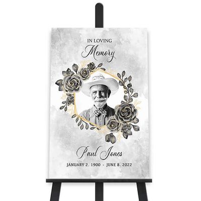 Show details for Black Gold Floral Memorial Package