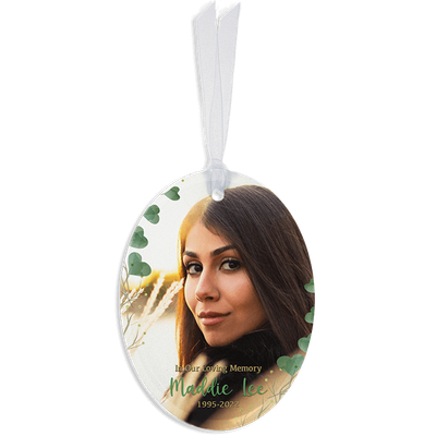 Show details for Heart Leaf Oval Ornament