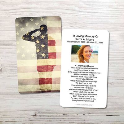 Show details for Soldier Saluting Memorial Card