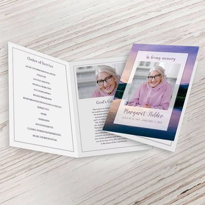 Show details for Purple Sunset Funeral Program 