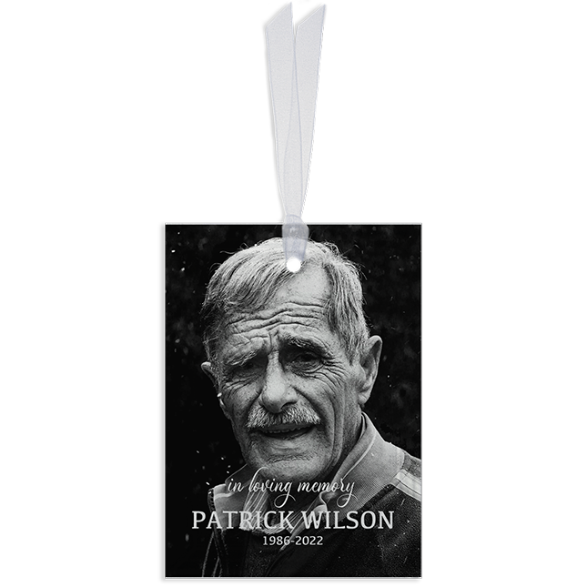Show details for Single Photo Rectangle Custom Glass Ornament