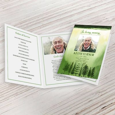 Show details for Green Scenery Watercolor Memorial Package
