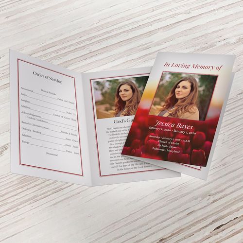 Show details for Red Tulip Funeral Program (MegaEdit)
