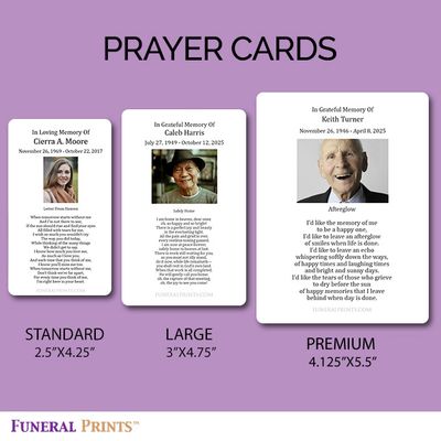 Show details for Purple Gold Floral Memorial Card